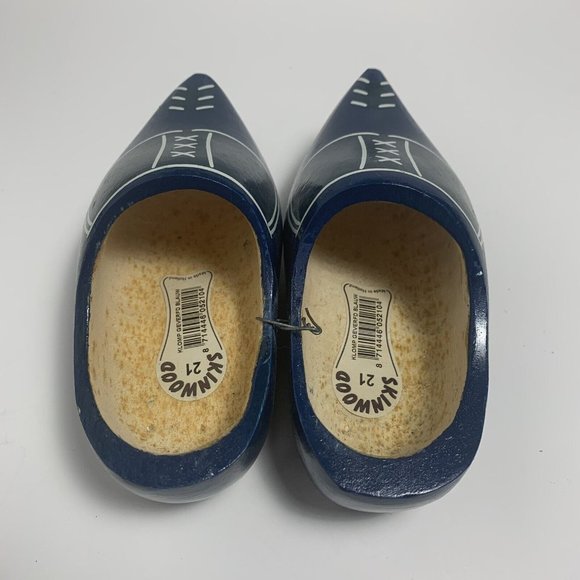 Skinwood Wooden Clogs Kids Size 5.5 Blue Made in Holland - Picture 8 of 10